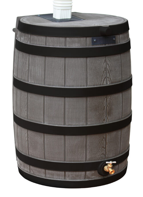 Rain Wizard 40 Gallon Rain Barrel with Darkened Ribs - Oak