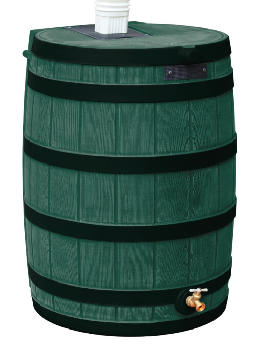 Rain Wizard 50 Gallon Rain Barrel with Darkened Ribs - Green