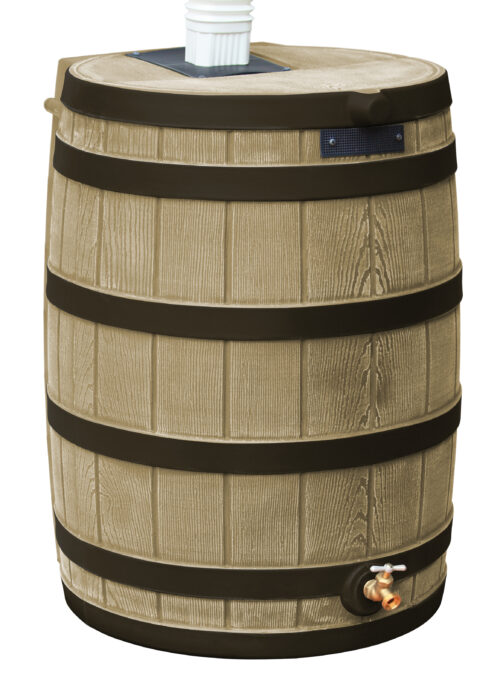 Rain Wizard 50 Gallon Rain Barrel with Darkened Ribs - Khaki