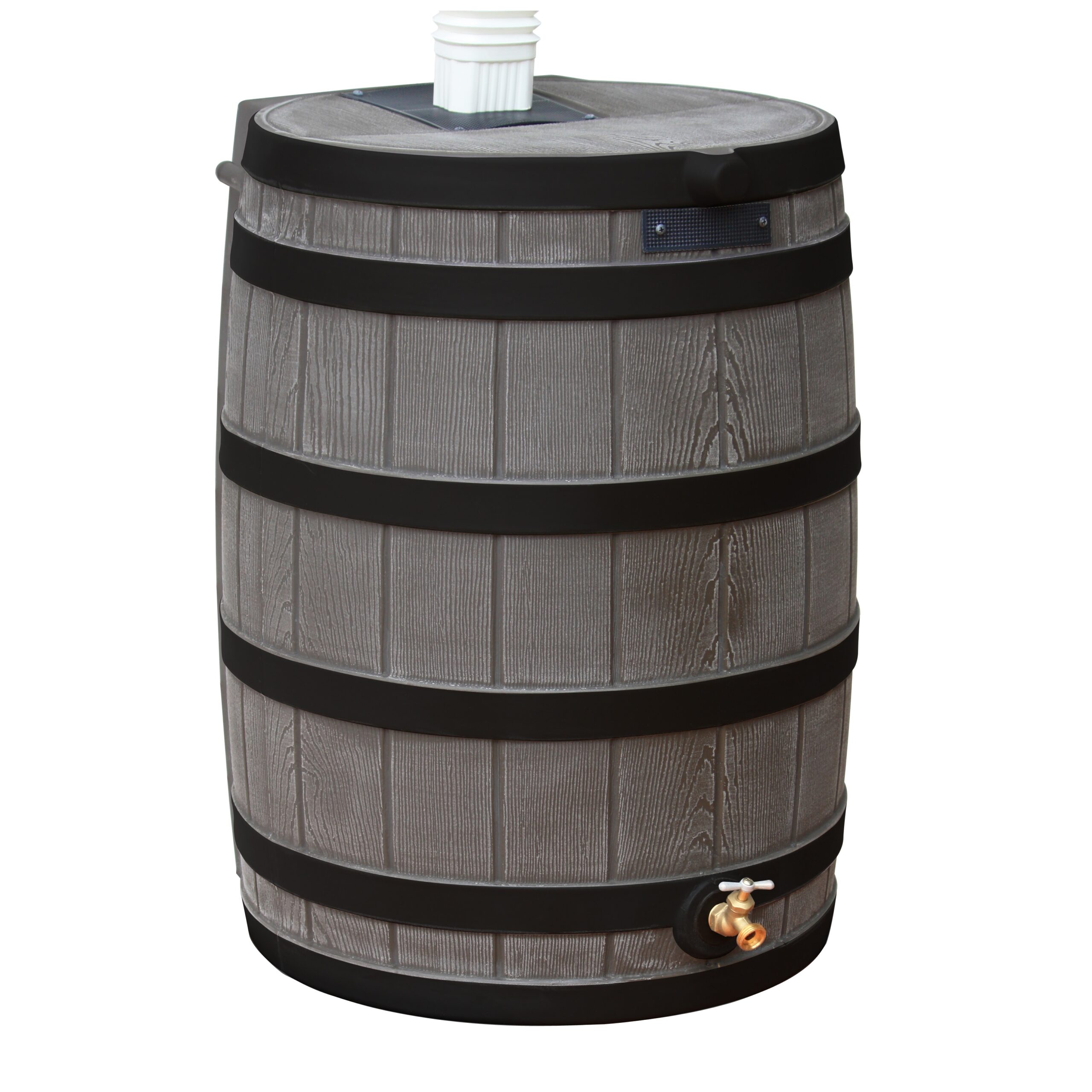 Rain Wizard 50 Gallon Rain Barrel with Darkened Ribs - Oak